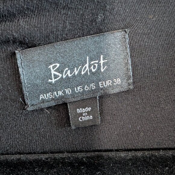 Bardot Black Bodycon Midi Dress Long Sleeve Underwire Bust Size US 6/S Cocktail - Picture 4 of 10